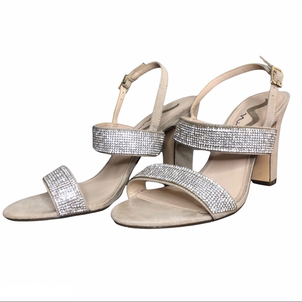 NINA Special Occasion Heels Sparkly Crystal Beige Neutral Wedding